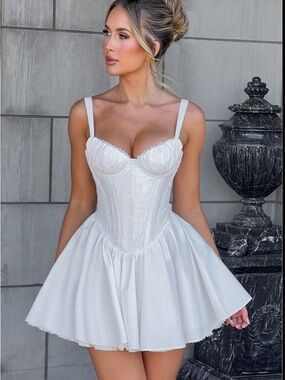 BABYBOO White Corset-Style Mini Dress